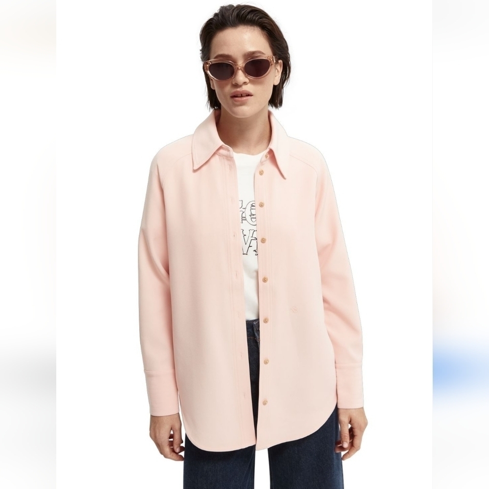 Scotch & Soda Oversized Pink Button Down Shirt